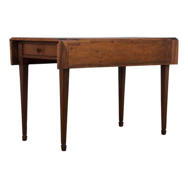 Antique French Louis XVI Neoclassical Style Walnut Drop Leaf Table For Sale