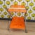 Mid-Century Modern Foldable Bar Cart in Orange Plastic, 1970s For Sale - Image 3 of 13