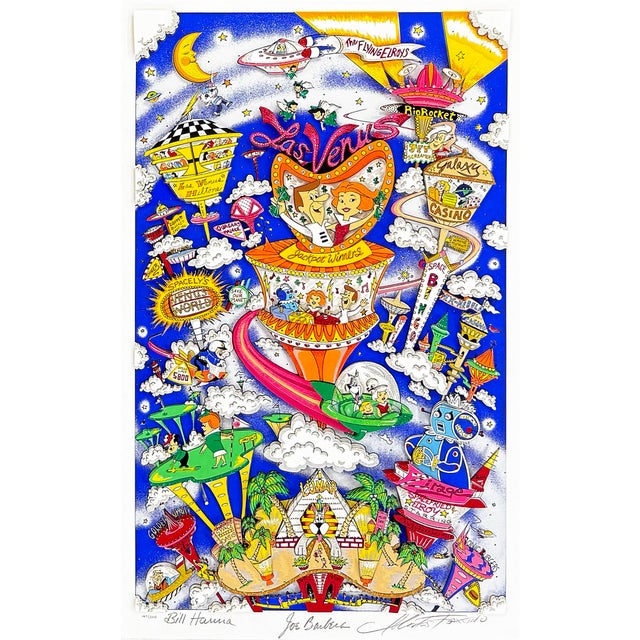 Multi layered 3D constructed mixed media serigraph on white museum board with glitter. Hand signed lower front by Charles...