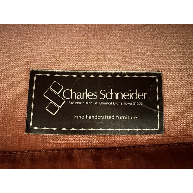 Vintage 1970s Handcrafted Charles Schneider Mid Century Modern Channel Back Swivel Chair For Sale - Image 12 of 12