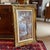 Beautifully framed vintage oil on canvas painting featuring a placid autumnal lake scene with lovely color and rich...