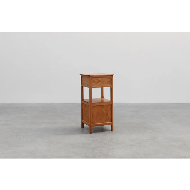 Vintage French Art Deco Nightstand in Pine, 1940s For Sale - Image 12 of 13