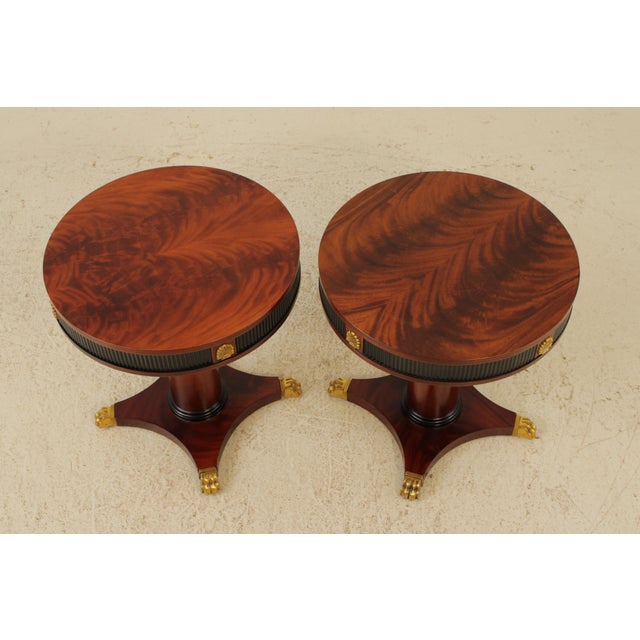 Age: Approx: 20 Years Old Details: Black & Gold Highlights Brass Capped Paw Feet French Empire Style Pedestal Platform...