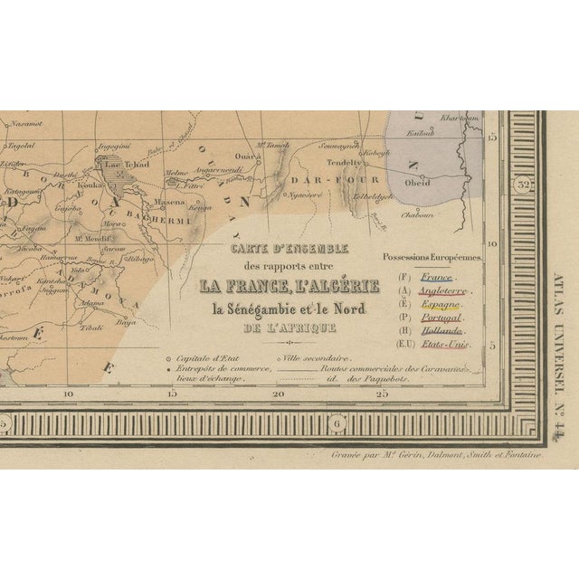 Black Antique Map of Algeria and Tunisia and Tripolitania Andriveau-Goujon, 1865 For Sale - Image 8 of 10