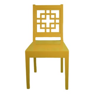 1960s Mustard Fretwork Desk Chair For Sale