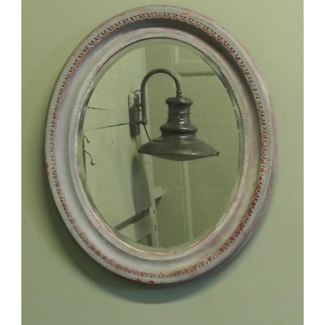 Victorian Oval Overpainted Wall Mirror For Sale - Image 4 of 8