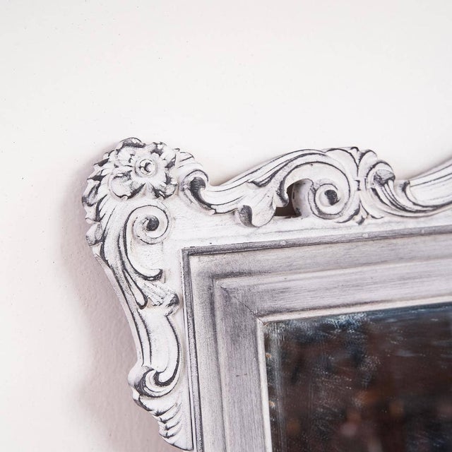 Vintage Silver Wooden Mirror For Sale - Image 5 of 6