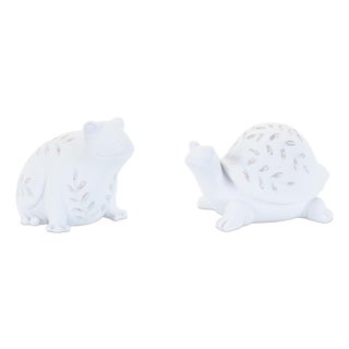 Etched Frog and Turtle Figurine (Set of 2) For Sale