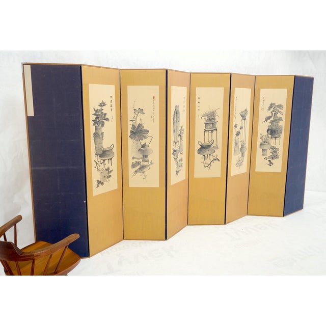 Oriental Decorative 8 Panel Silk Embroidery Peacock Scene Room Divider Screen For Sale - Image 13 of 18