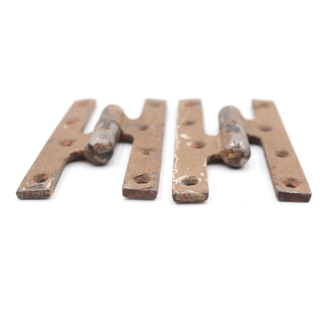 Traditional Pair of Vintage 2.625 X 5.562 In. Steel Lift Off Olive Door Hinges For Sale - Image 3 of 4