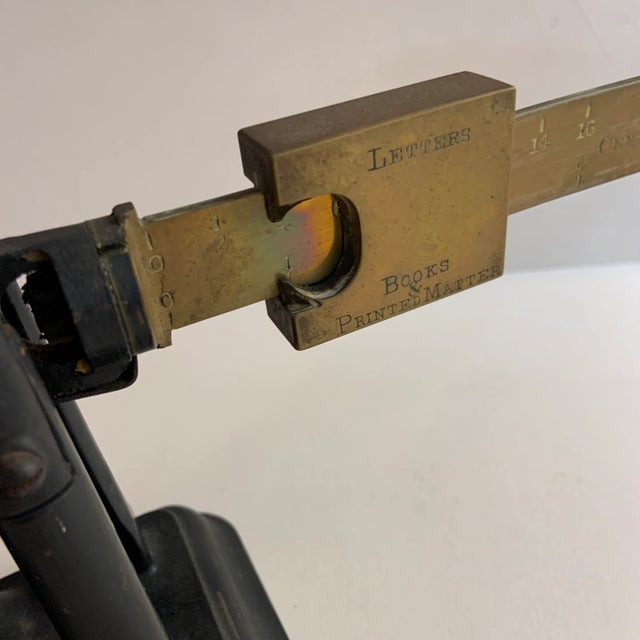 Late 19th Century 1890 Fairbanks Iron and Brass Postal Scale For Sale - Image 5 of 9