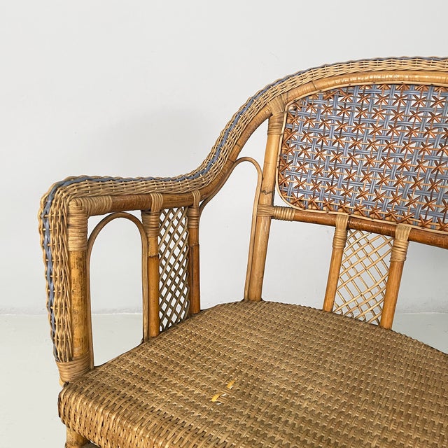 Art Nouveau Italian Chairs with Armrest in Rattan, 1900s, Set of 2 For Sale - Image 6 of 18