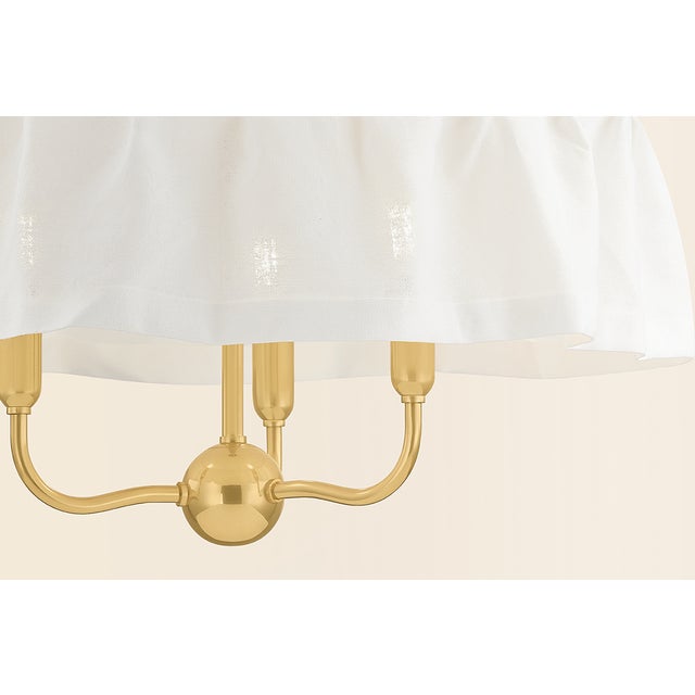 Contemporary Mitzi Shivonne 22 in. 3 Light Pendant in Aged Brass Finish For Sale - Image 3 of 8
