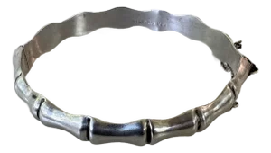 Sterling Silver Bamboo Hinged Bracelet