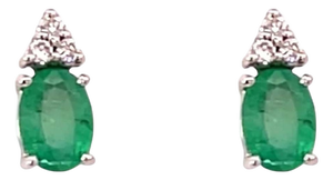 Natural Emerald Diamond Earrings 14k Gold 1.28 TCW Certified