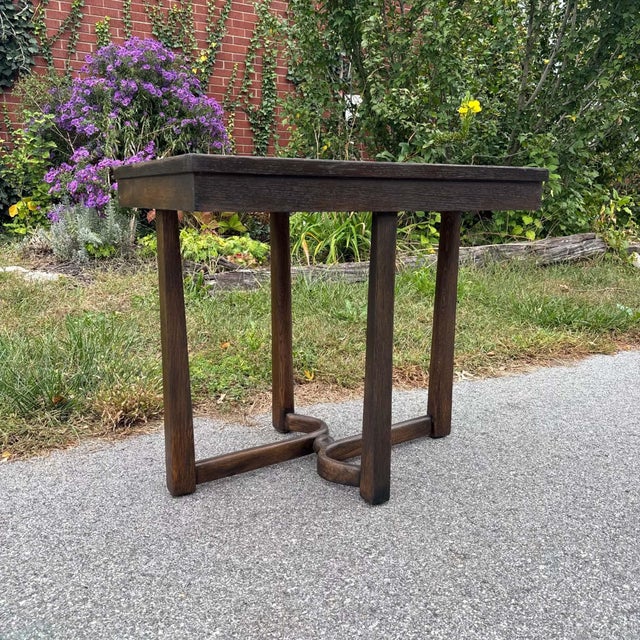 Postmodern Accent Table With Stenciled Leaves For Sale - Image 4 of 11