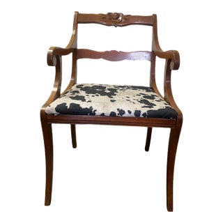 1930s Antique Rose Carved Georgian Side Chair For Sale