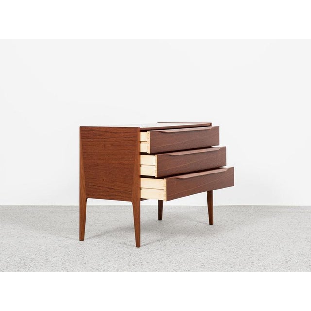 This chest of 3 drawers is designed by Kai Kristiansen and manufactured by Aksel Kjersgaard in Denmark in the 1960s. This...