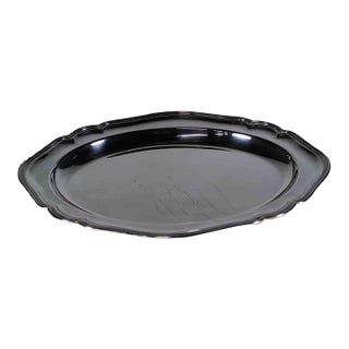 1960’s Vintage Mappin & Webb. Silverplate Oval Platter - Chippendale Applied Mount For Sale