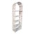 Vintage Boho-Chic White Rattan & Wicker 5-Tier Arched Bookcase For Sale