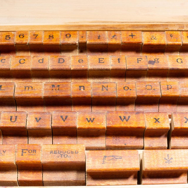 Industrial Antique Shopkeeper's Sign & Price Rubber Ink Stamp Set Kit c.1920 For Sale - Image 3 of 10