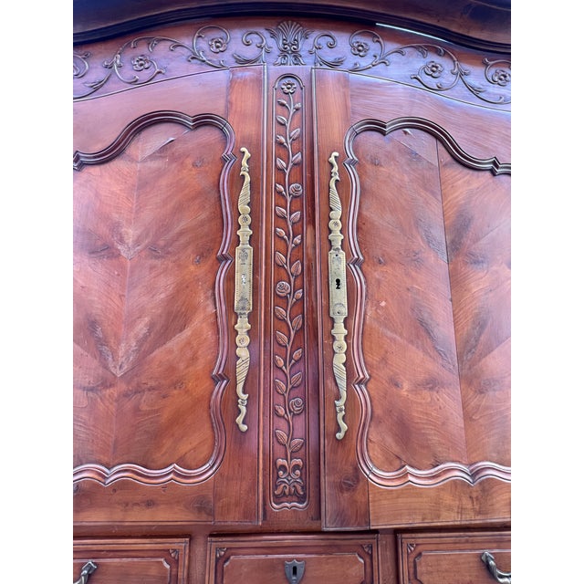 Wood A Very Fine Carved Luis XV Fruitwood Linen Press, Circa 1820’s For Sale - Image 7 of 12