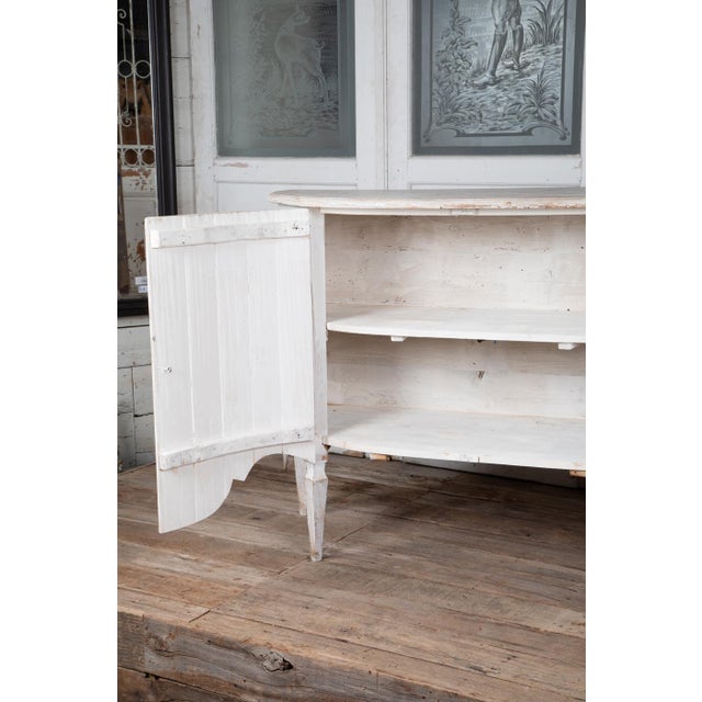 Traditional Reproduction 18th Century Style Painted Bombe Sideboards- 2 Available For Sale - Image 3 of 12