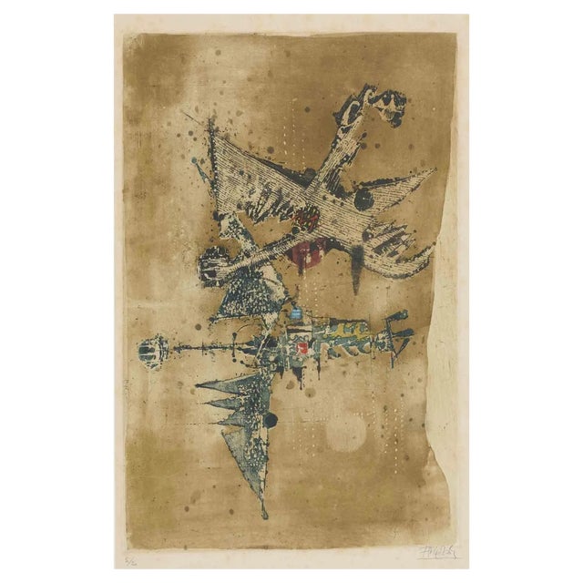 Johnny Friedlaender, L'Oiseau Bleu, Etching, 1970s For Sale