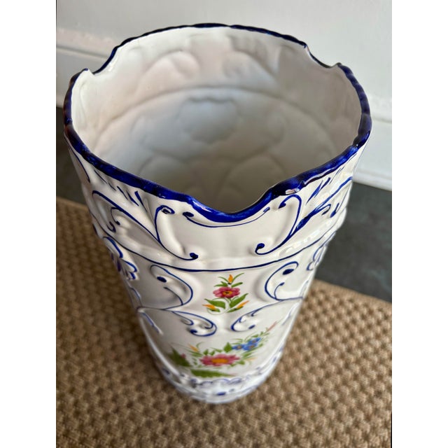 1970s Porcelain Umbrella Stand For Sale - Image 6 of 11