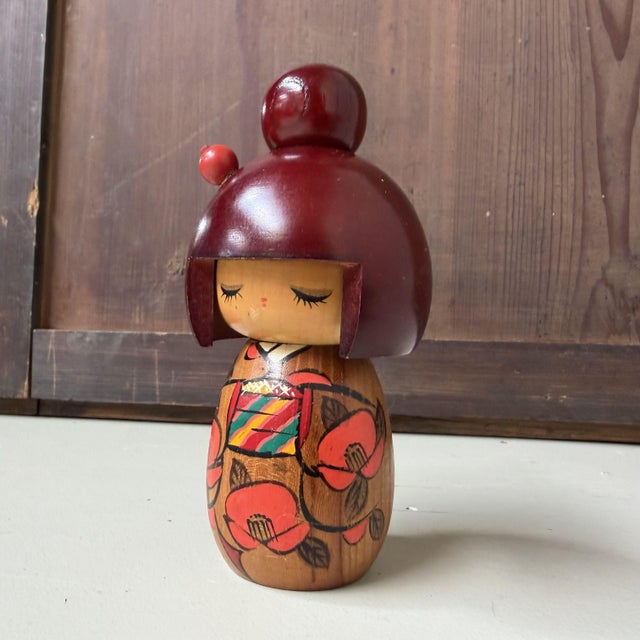 Vintage Sōsaku Kokeshi Mebae Figurine by Miyashita Hajime, 1980s For Sale - Image 6 of 6