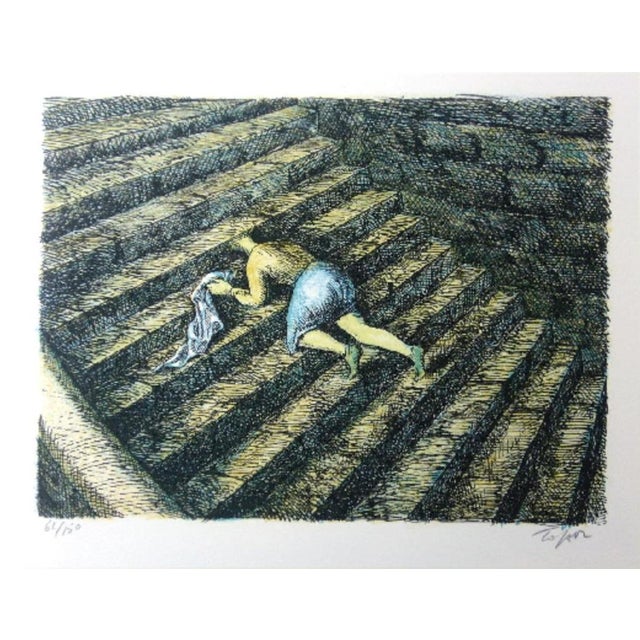 Roland Topor, The Staircase, 1973, Lithograph For Sale
