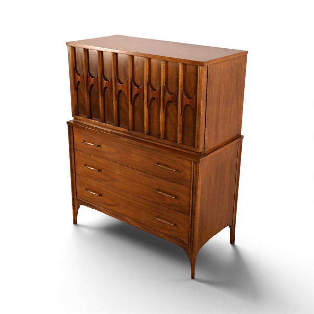 Kent Coffey Kent Coffey Perspecta Vintage Mid Century Modern Highboy Dresser Armoire C. 1960s For Sale - Image 4 of 13