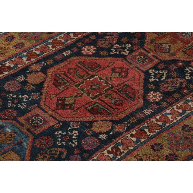 Vintage Extra-Long Runner Rug in Blue With Geometric Medallions - Rug & Kilim For Sale In New York - Image 6 of 7