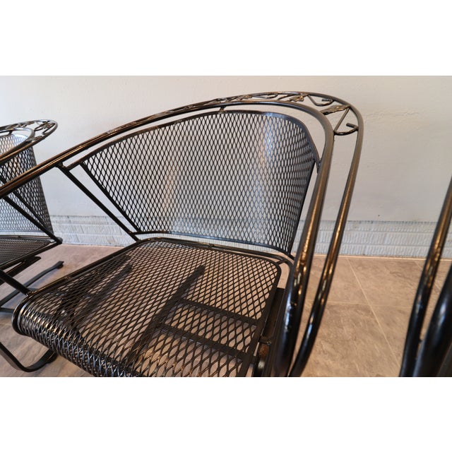 1955–1965 Russell Woodard “Ivy Leaf” Wrought Iron Barrel Rocker Casual Chairs — Set of Eight, Attributed For Sale - Image 11 of 14