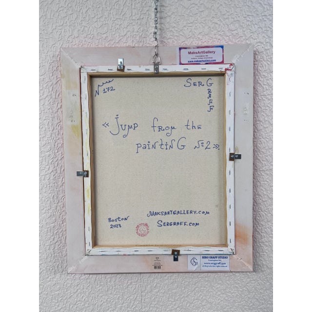 Original Abstract Painting on Canvas "Jump From the Painting" by Serg Graff Coa For Sale - Image 11 of 11