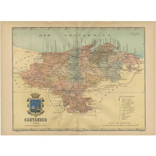 Maritime and Terrestrial Survey of Spanish Santander in 1901 For Sale