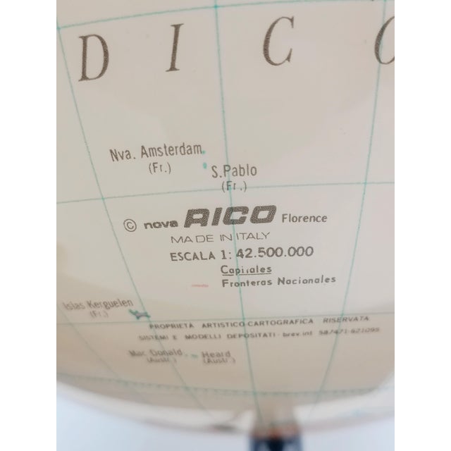 White Illuminated Terrestrial Globe from Nova Rico, Italy, 1969 For Sale - Image 8 of 16
