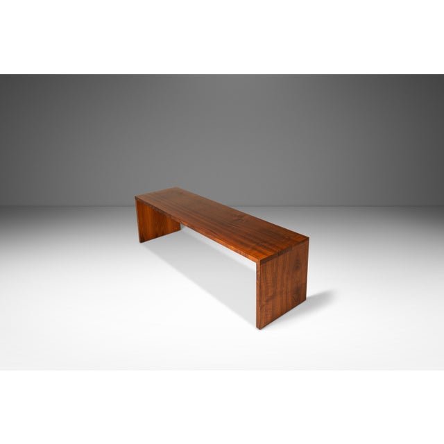Wood Substantial Handmade Minimalist MCM Custom-Made Studio / Gallery Bench in Walnut, Usa, C. 1980s For Sale - Image 7 of 18