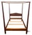 Vintage Traditional Chippendale Style Solid Mahogany Queen Size Four Poster Pencil Canopy Bed For Sale - Image 10 of 11