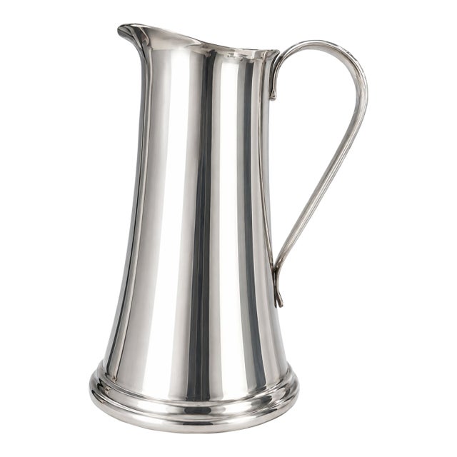 Vintage Sheffield Silver Co. Silverplate Ice Lip Water Pitcher / Bar Pitcher – Made in Usa For Sale