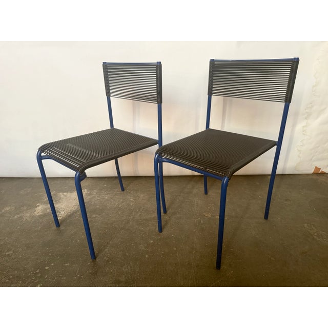 Pair of black and blue designed by Giandomenico Belotti for Alias in 1979.Chairs are in good vintage condition. This piece...
