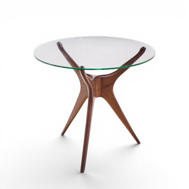 Brown Vladimir Kagan for Dreyfuss Mid Century Walnut Tri-Symmetric Sculptural Side Tables - Pair For Sale - Image 8 of 11