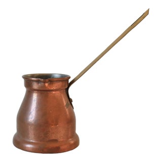 Handmade Copper & Brass Cezve for Brewing Traditional Turkish or Greek Coffee For Sale