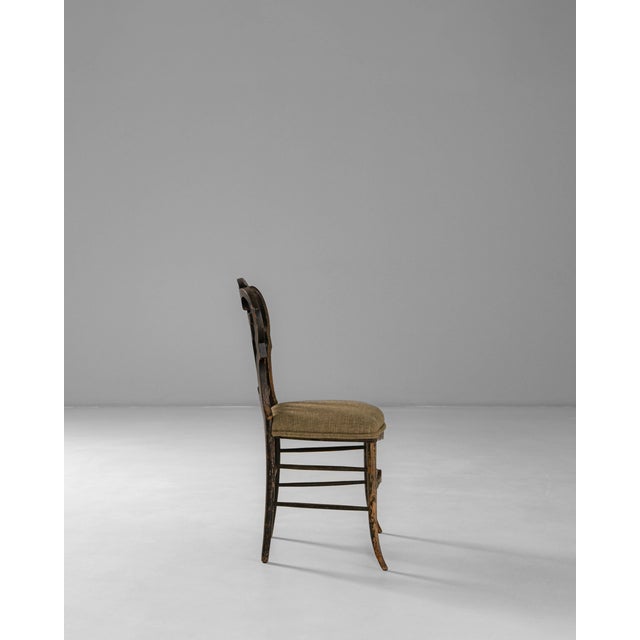 1860s French Baroque Revival Wooden Chair With Upholstered Seat For Sale - Image 17 of 18