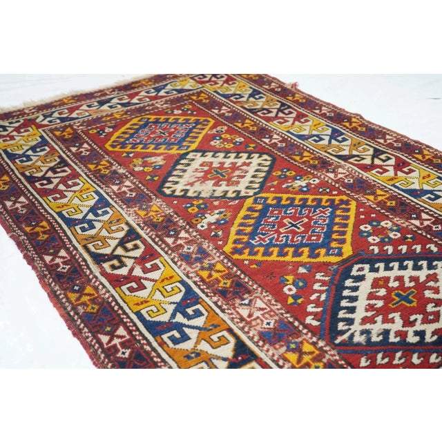 Antique Kazak Rug 3'7'' x 5'10'' For Sale - Image 11 of 12