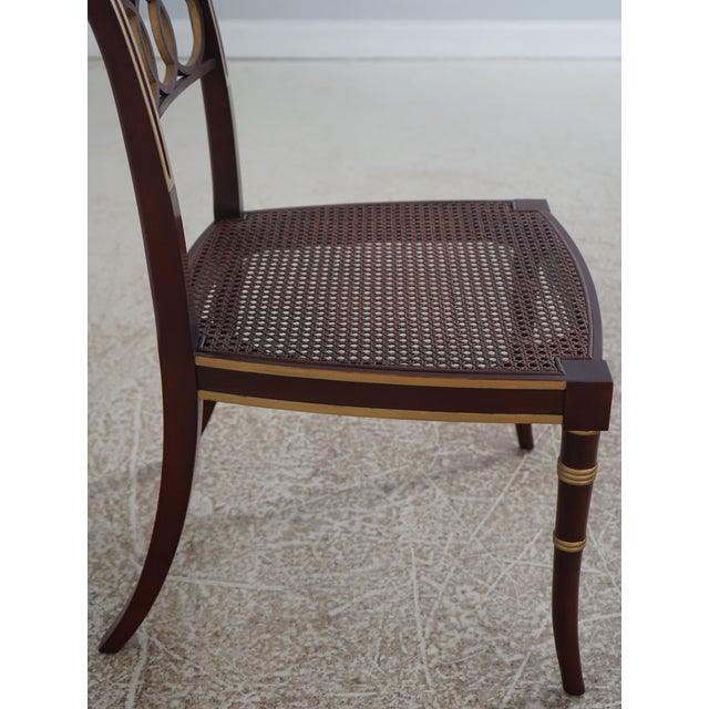 Baker Regency Style Cane Seat Chair For Sale - Image 9 of 18