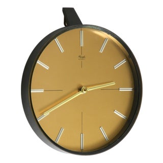 Mid-Century Modern Wall Clock in Bronze and Brass from Kienzle, 1960s For Sale