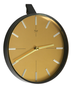 Mid-Century Modern Wall Clock in Bronze and Brass from Kienzle, 1960s