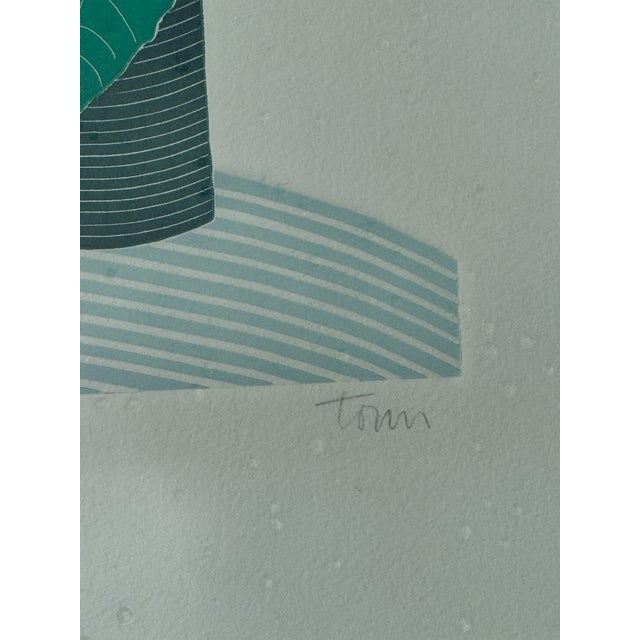 Vintage Chilean artist Fernando Torm (b.1944 ) Embossed Lithograph Hand Signed Artist's Proof vase with flowers Original...