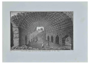 Giuseppe Vasi, Baths of Titus, Etching, Late 18th Century